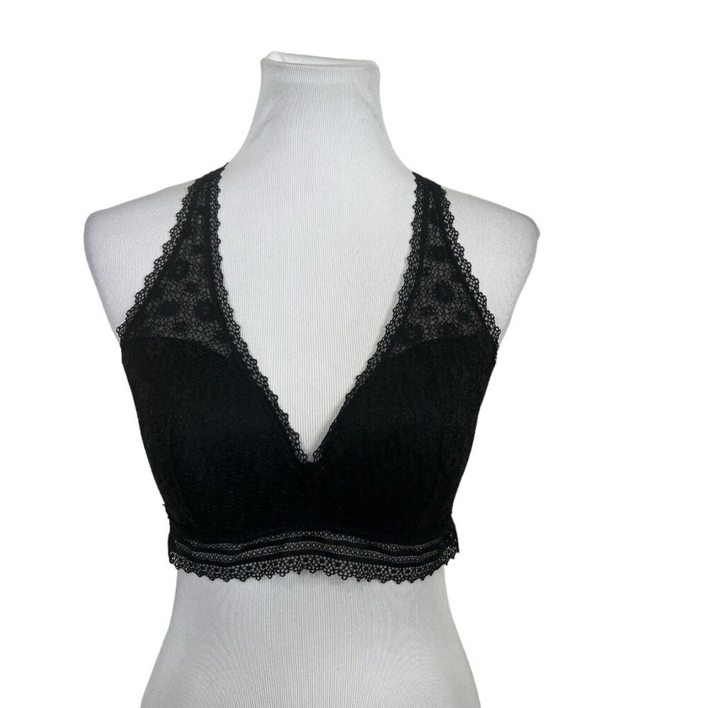 Black Bralette Victoria’s Secret Large see through Lace Racerback Sexy‎ Date